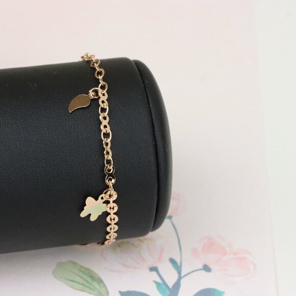 "Smiley Charm Rose Gold Bracelet, XPBL1097 - Picture 7 of 11